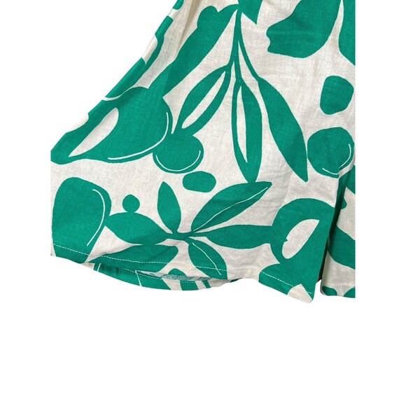 Corey Lynn Calter Linen Jumpsuit Tropical Adjustable Romper Green Floral XS - Picture 9 of 13